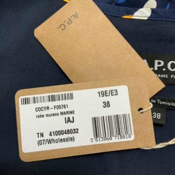 A.P.C. Rue Madame Paris Women’s Size 38 US 6 Navy Multicolor Sleeveless Dress - Picture 7 of 11